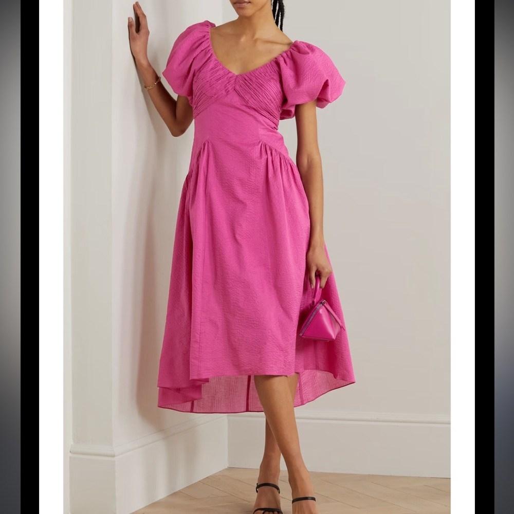 FRAME
NWT Puff Sleeve Cotton Midi Dress